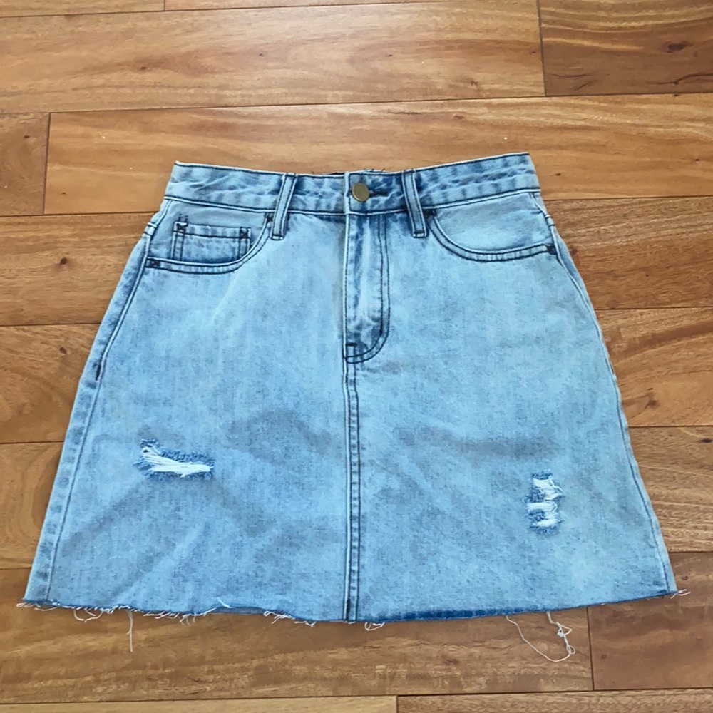 White Fox Denim Skirt